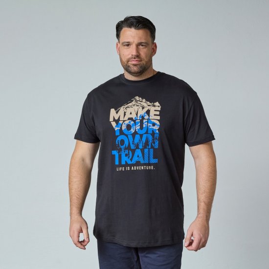 North Latitude Trail T-Shirt Černá - Trička - Trička nadměrné velikosti - 2XL-14XL