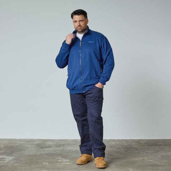 North Latitude Sweat Cardigan Modrá - TALL mikiny - TALL mikiny pro vysoké muže