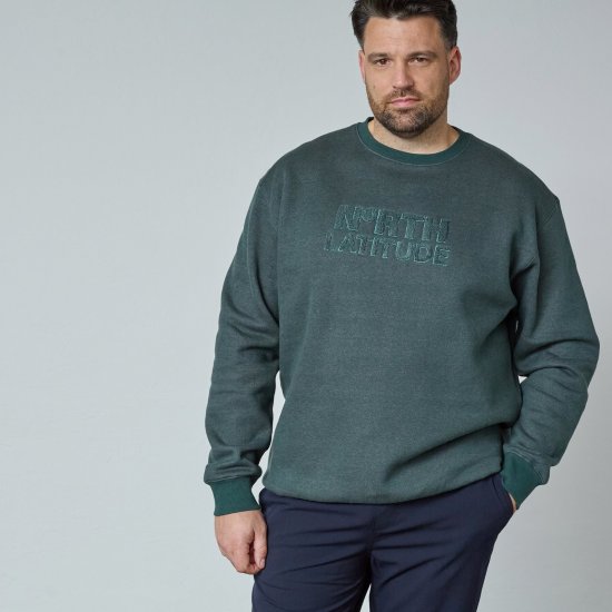 North Latitude Crewneck Logo Sweat Zelená/Khaki - Mikiny & mikiny s kapucí - Mikiny & Mikiny s kapucí 2XL-12XL