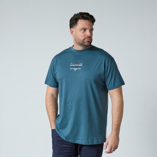 North Latitude T-Shirt With Print Modrá - Trička - Trička nadměrné velikosti - 2XL-14XL