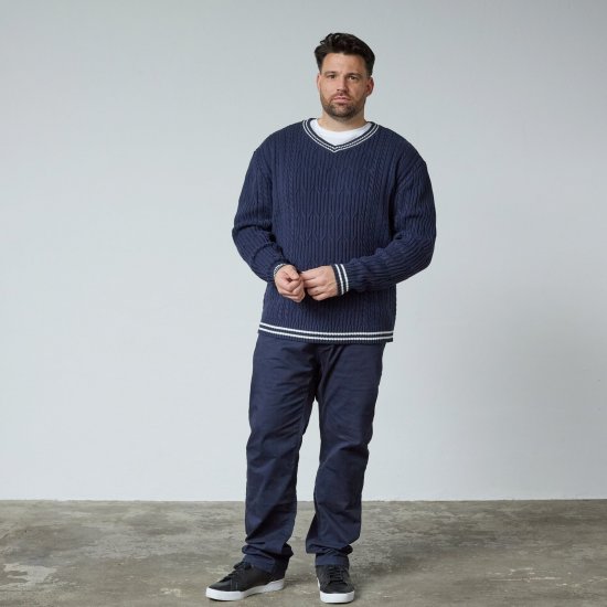 North Latitude V-Neck Knit Námořnická modrá - TALL mikiny - TALL mikiny pro vysoké muže