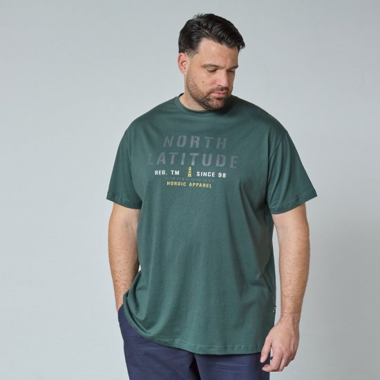 North Latitude T-Shirt Zelená/Khaki - Trička - Trička nadměrné velikosti - 2XL-14XL