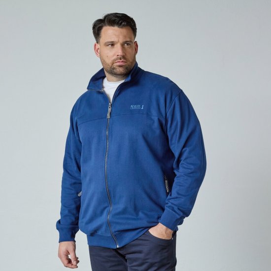 North Latitude Sweat Cardigan Modrá - Mikiny & mikiny s kapucí - Mikiny & Mikiny s kapucí 2XL-12XL
