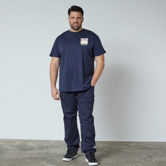 North Latitude T-Shirt With Print Námořnická modrá - TALL trička - Prodloužená pánská trička