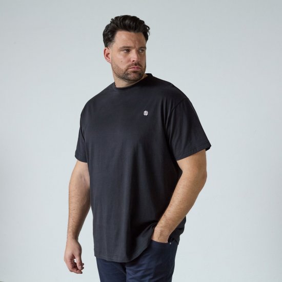 North Latitude T-Shirt With Back Print Černá - Trička - Trička nadměrné velikosti - 2XL-14XL