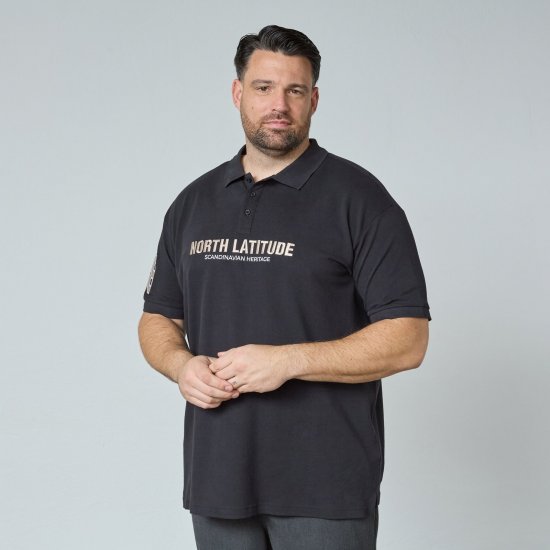 North Latitude Logo Polo Černá - Polokošile - Polokošile 2XL-8XL - Trička s límečkem 2XL-8XL