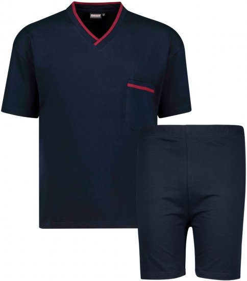 Adamo Ben Short sleeve Pyjama Navy - Spodní prádlo - Spodní Prádlo Nadměrné Velikosti 2XL-8XL