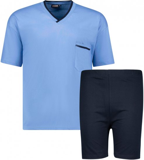 Adamo Ben Short sleeve Pyjama Light Blue - Spodní prádlo - Spodní Prádlo Nadměrné Velikosti 2XL-8XL