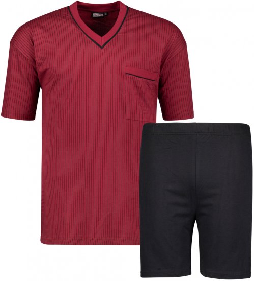 Adamo Gustav Short sleeve Pyjama Burgundy - Spodní prádlo - Spodní Prádlo Nadměrné Velikosti 2XL-8XL