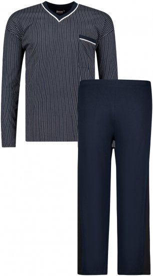 Adamo Gustav Long sleeve Pyjama Navy - Spodní prádlo - Spodní Prádlo Nadměrné Velikosti 2XL-8XL