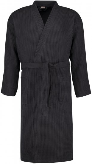 Adamo Jadon Waffelpiqué Bathrobe Black - Spodní prádlo - Spodní Prádlo Nadměrné Velikosti 2XL-8XL