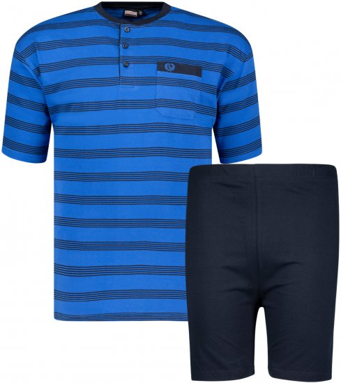 Adamo Anil Serafino Short sleeve Pyjama Royal Blue - Spodní prádlo - Spodní Prádlo Nadměrné Velikosti 2XL-8XL