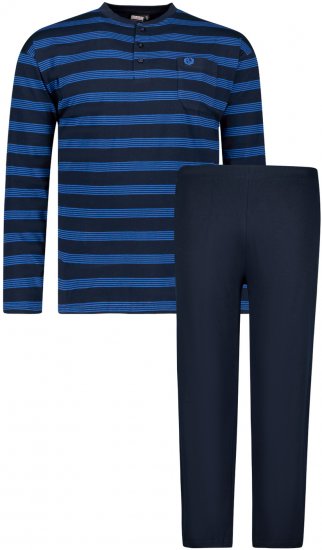 Adamo Alex Serafino Long sleeve Pyjama Navy - Spodní prádlo - Spodní Prádlo Nadměrné Velikosti 2XL-8XL