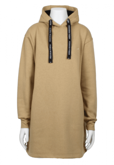 Nora Mikken KRISTINA Long Hoodie Camel - Mikiny & mikiny s kapucí - 