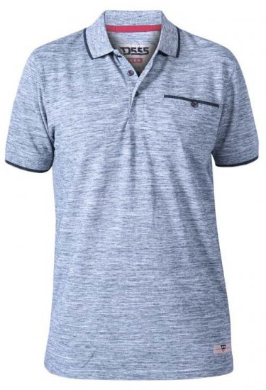 D555 Isaac Reno Pique Polo Blue Reno - Polokošile - Polokošile 2XL-8XL - Trička s límečkem 2XL-8XL