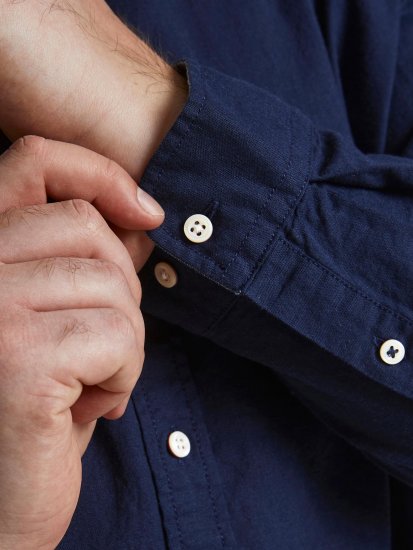 Jack & Jones Summer Shirt L/S Navy - Košile - Košile 2XL-10XL