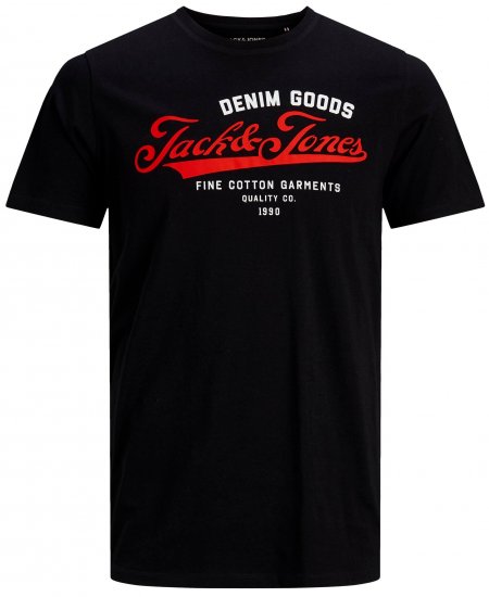 Jack & Jones Elogo T-Shirt Black - Trička - Trička nadměrné velikosti - 2XL-14XL
