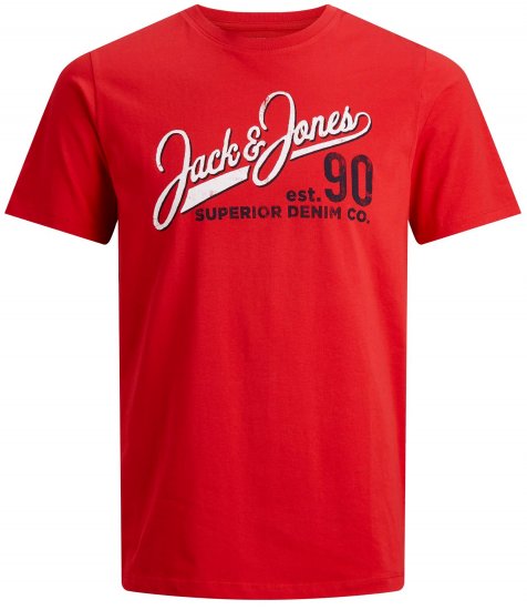 Jack & Jones Elogo T-Shirt True Red - Trička - Trička nadměrné velikosti - 2XL-14XL