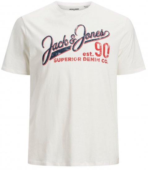Jack & Jones Elogo T-Shirt White - Trička - Trička nadměrné velikosti - 2XL-14XL