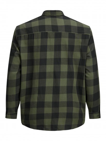 Jack & Jones Gingham L/S Shirt Dusty Olive - Košile - Košile 2XL-10XL
