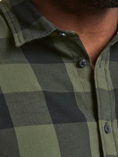 Jack & Jones Gingham L/S Shirt Dusty Olive - Košile - Košile 2XL-10XL