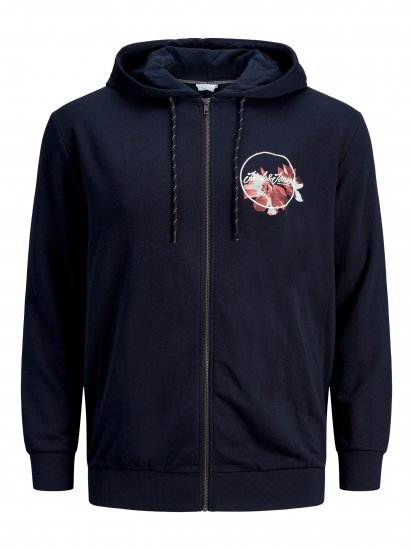 Jack & Jones Califlomax Sweat Hood Navy blazer - Mikiny & mikiny s kapucí - Mikiny & Mikiny s kapucí 2XL-12XL