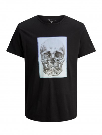 Jack & Jones Gradskull T-Shirt Black - Trička - Trička nadměrné velikosti - 2XL-14XL