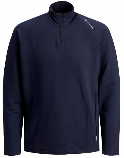 Jack & Jones Running Half Zip Sweat Navy - Mikiny & mikiny s kapucí - Mikiny & Mikiny s kapucí 2XL-12XL