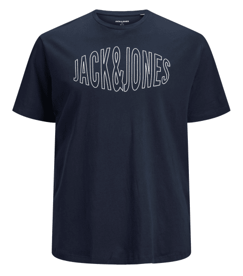 Jack & Jones Preston Crew Neck T-Shirt Navy - Trička - Trička nadměrné velikosti - 2XL-14XL