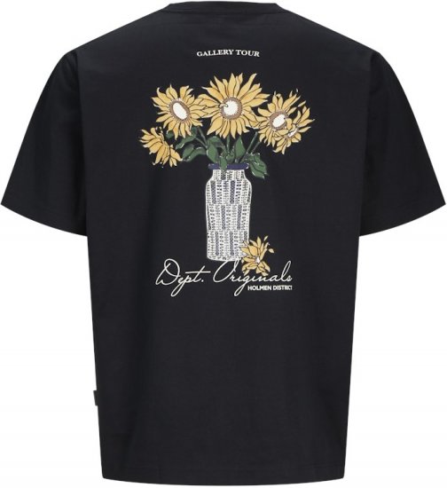 Jack & Jones Lington Back And Front Print Crew Neck T-Shirt Black - Trička - Trička nadměrné velikosti - 2XL-14XL