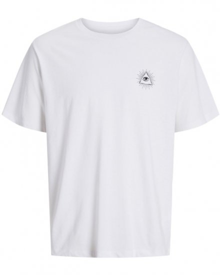 Jack & Jones Jackie Crew Neck T-Shirt White - Trička - Trička nadměrné velikosti - 2XL-14XL