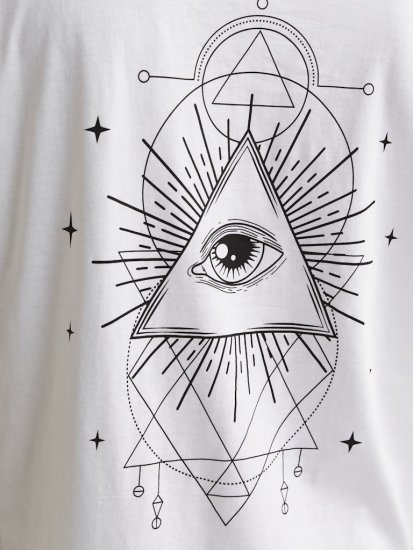 Jack & Jones Jackie Crew Neck T-Shirt White - Trička - Trička nadměrné velikosti - 2XL-14XL