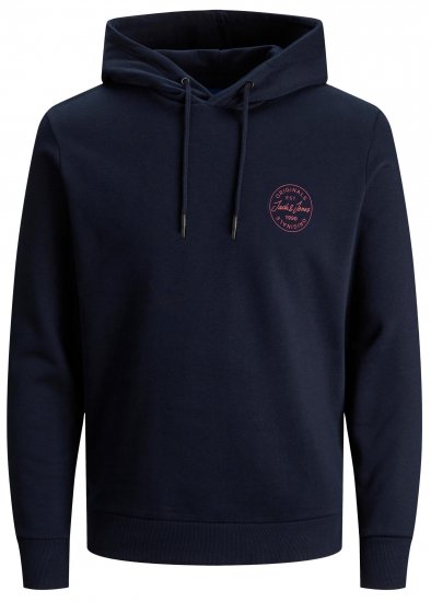 Jack & Jones JJESHARK SWEAT Hoodie Navy - Mikiny & mikiny s kapucí - Mikiny & Mikiny s kapucí 2XL-12XL