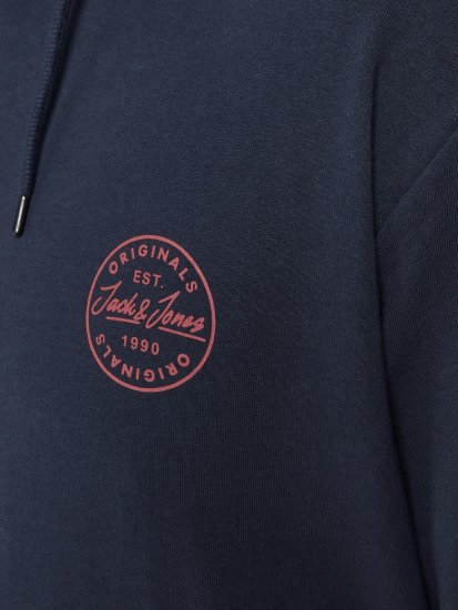 Jack & Jones JJESHARK SWEAT Hoodie Navy - Mikiny & mikiny s kapucí - Mikiny & Mikiny s kapucí 2XL-12XL