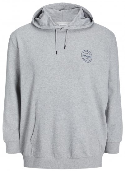 Jack & Jones JJESHARK SWEAT Hoodie Light Grey - Mikiny & mikiny s kapucí - Mikiny & Mikiny s kapucí 2XL-12XL