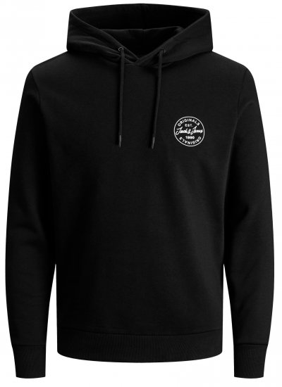 Jack & Jones JJESHARK SWEAT Hoodie Black - Mikiny & mikiny s kapucí - Mikiny & Mikiny s kapucí 2XL-12XL