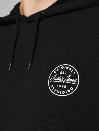 Jack & Jones JJESHARK SWEAT Hoodie Black - Mikiny & mikiny s kapucí - Mikiny & Mikiny s kapucí 2XL-12XL