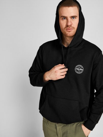 Jack & Jones JJESHARK SWEAT Hoodie Black - Mikiny & mikiny s kapucí - Mikiny & Mikiny s kapucí 2XL-12XL