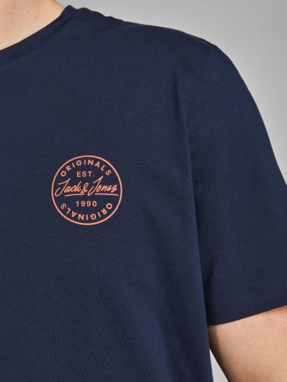 Jack & Jones JJESHARK TEE Navy - Trička - Trička nadměrné velikosti - 2XL-14XL