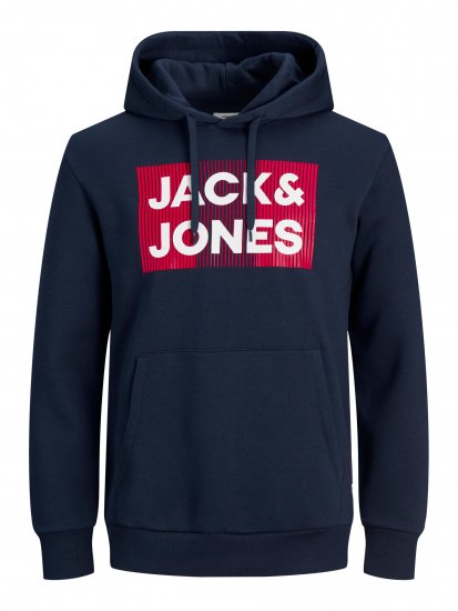 Jack & Jones JJECORP Hoodie Navy - Mikiny & mikiny s kapucí - Mikiny & Mikiny s kapucí 2XL-12XL