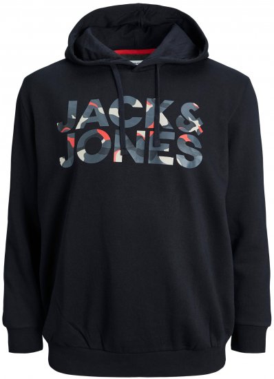 Jack & Jones JJRAMP Hoodie Black - Mikiny & Mikiny s kapucí - Mikiny & Mikiny s kapucí 2XL-12XL
