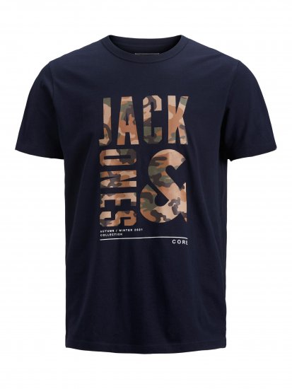 Jack & Jones JCOSTREET TEE Navy - Trička - Trička nadměrné velikosti - 2XL-14XL