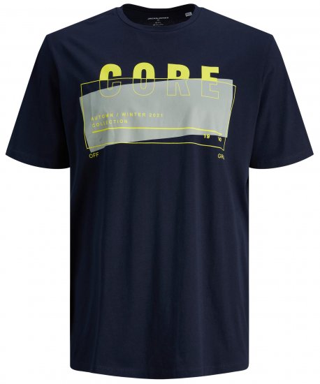 Jack & Jones JCOBOOSTER TEE Navy - Trička - Trička nadměrné velikosti - 2XL-14XL