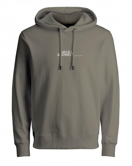 Jack & Jones JPRBLABOOSTER SWEAT Light Gray - Mikiny & mikiny s kapucí - Mikiny & Mikiny s kapucí 2XL-12XL