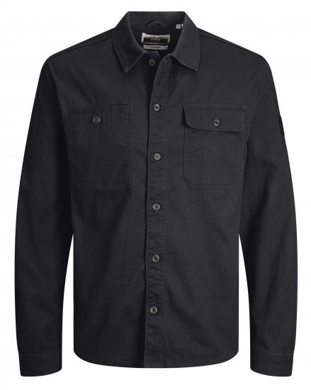 Jack & Jones JCOBEN LS Overshirt Black - Košile - Košile 2XL-10XL