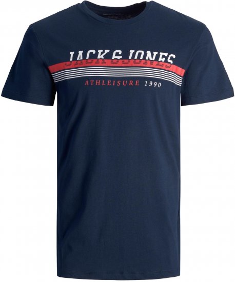 Jack & Jones JJIRON TEE Navy - Trička - Trička nadměrné velikosti - 2XL-14XL
