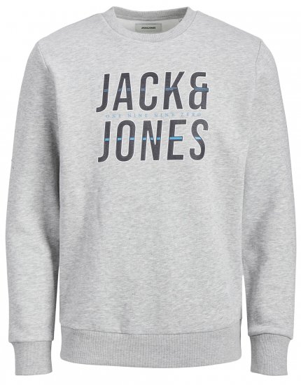 Jack & Jones JJXILO Sweat Light Grey - Mikiny & mikiny s kapucí - Mikiny & Mikiny s kapucí 2XL-12XL