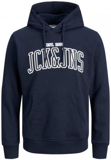 Jack & Jones JJCEMB Hoodie Navy - Mikiny & mikiny s kapucí - Mikiny & Mikiny s kapucí 2XL-12XL
