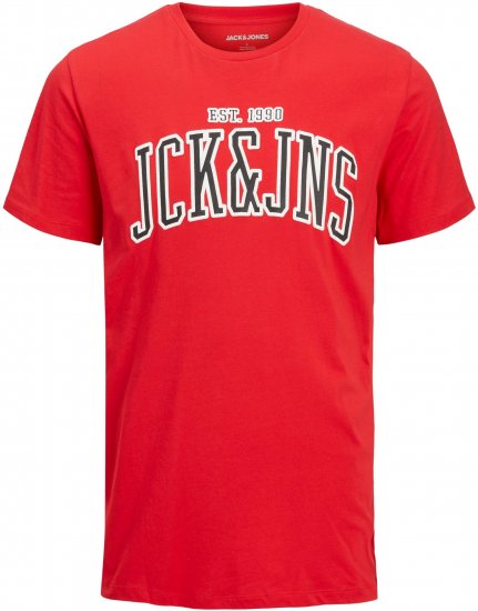 Jack & Jones JJCEMB TEE Red - Trička - Trička nadměrné velikosti - 2XL-14XL