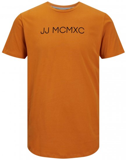 Jack & Jones JJHUGO FLOCK TEE Orange - Trička - Trička nadměrné velikosti - 2XL-14XL